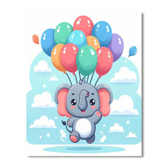 Flying Elephant - DIY Painting By Numbers Kit