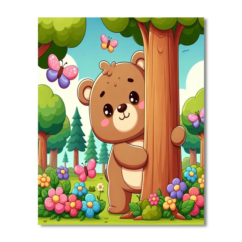 Giggles the Baby Bear - DIY Painting By Numbers Kit