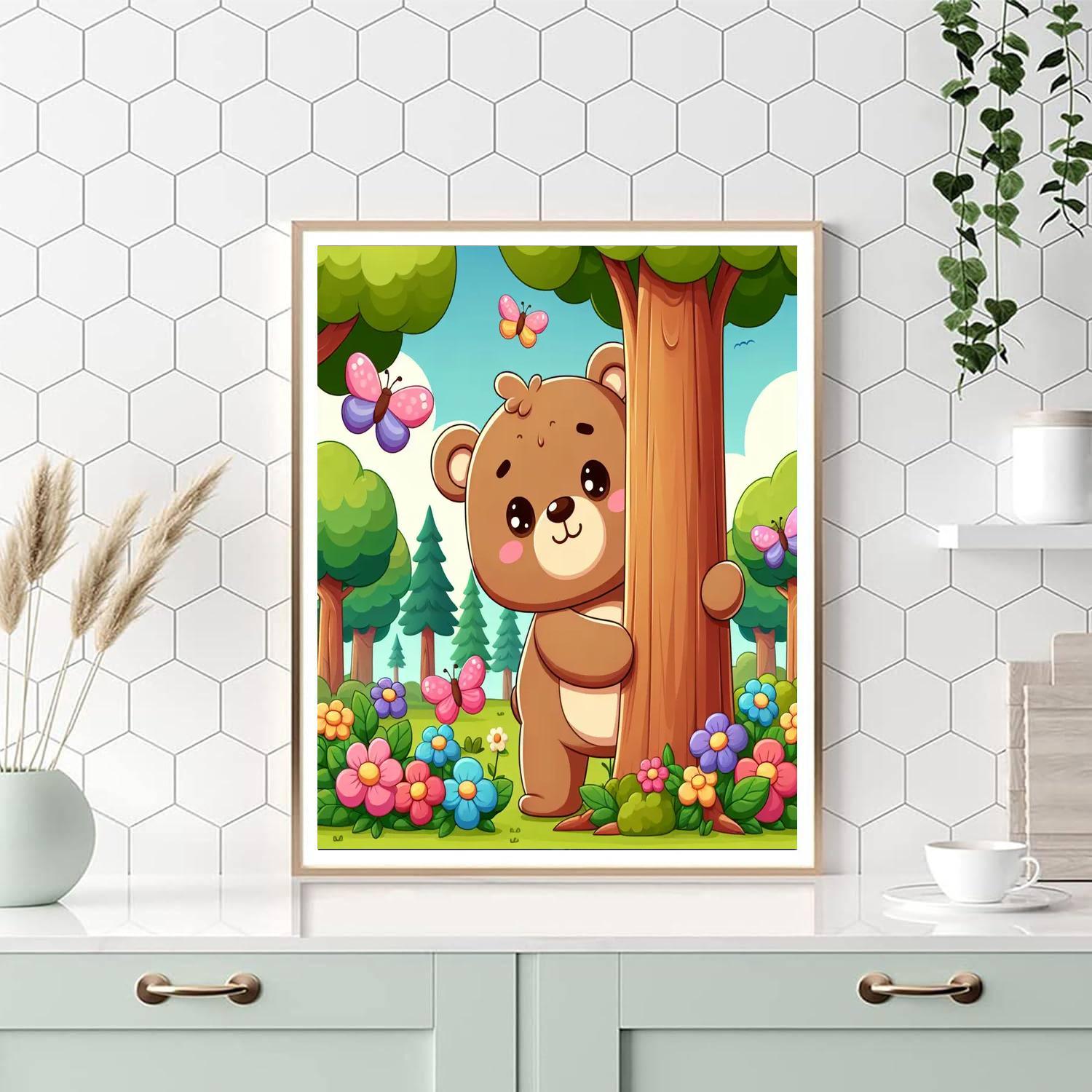 Giggles the Baby Bear - DIY Painting By Numbers Kit