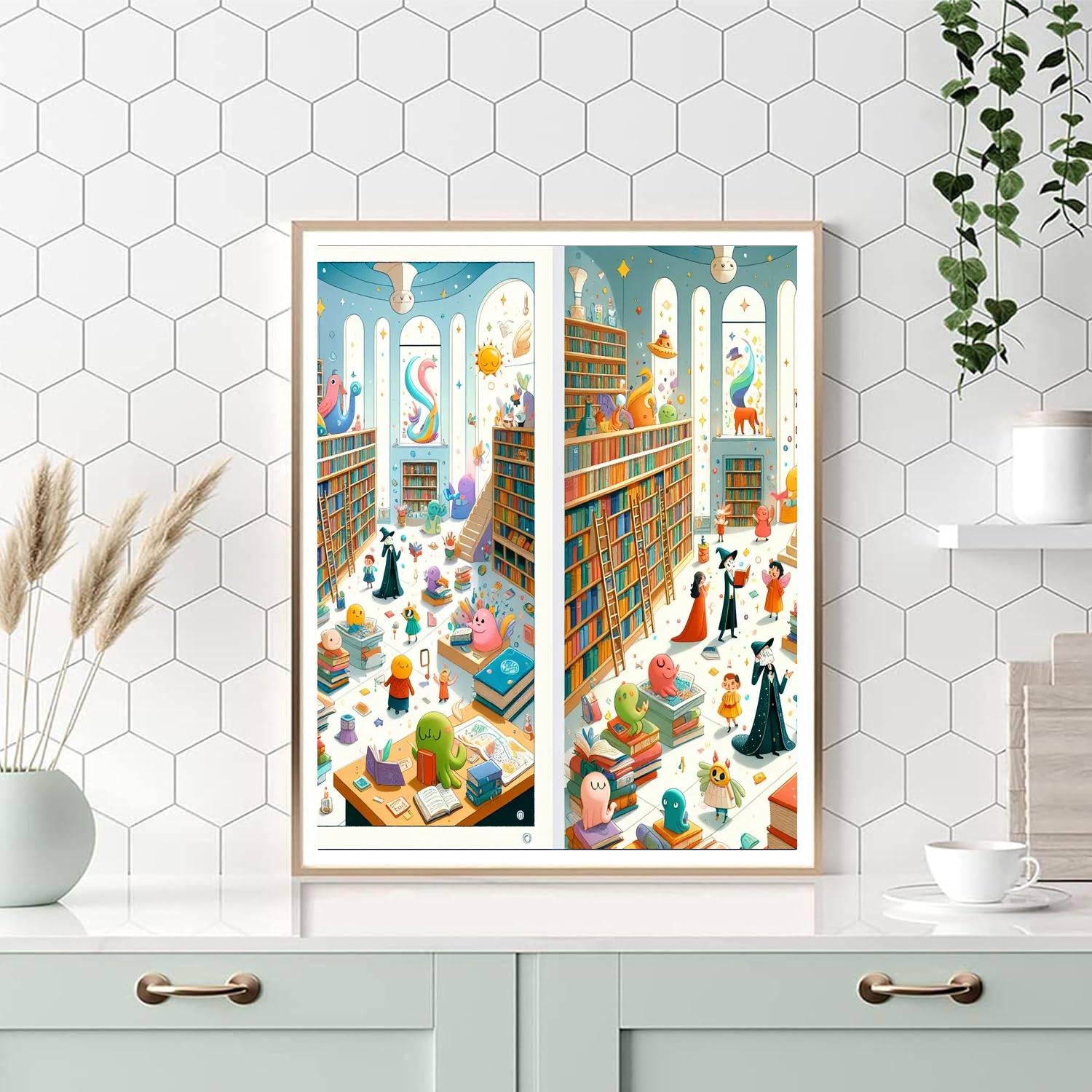 Whimsical Storybook Library - DIY Painting By Numbers Kit