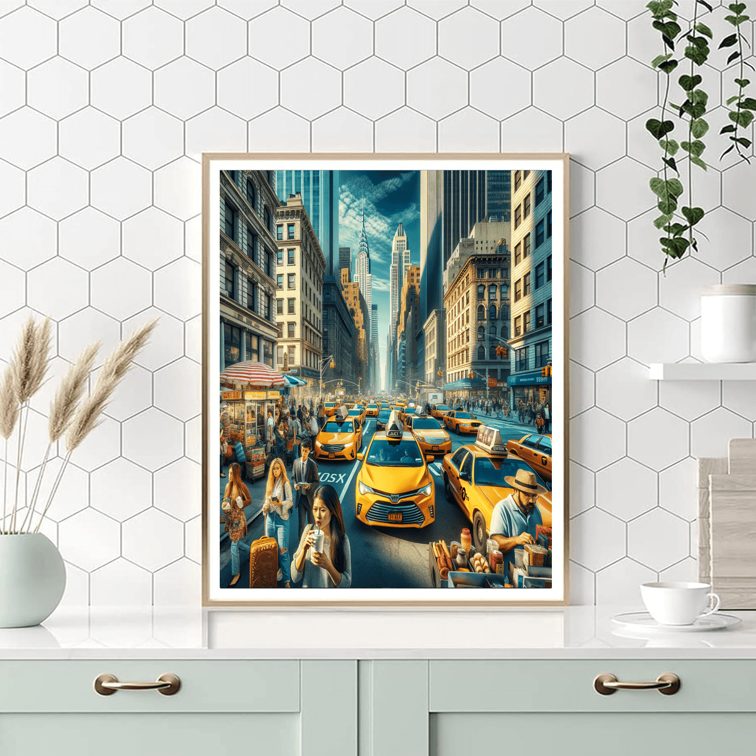Bustling New York Street Scene - DIY Painting By Numbers Kit