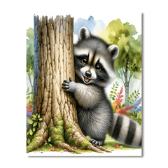 Playful Raccoon - DIY Painting By Numbers Kit