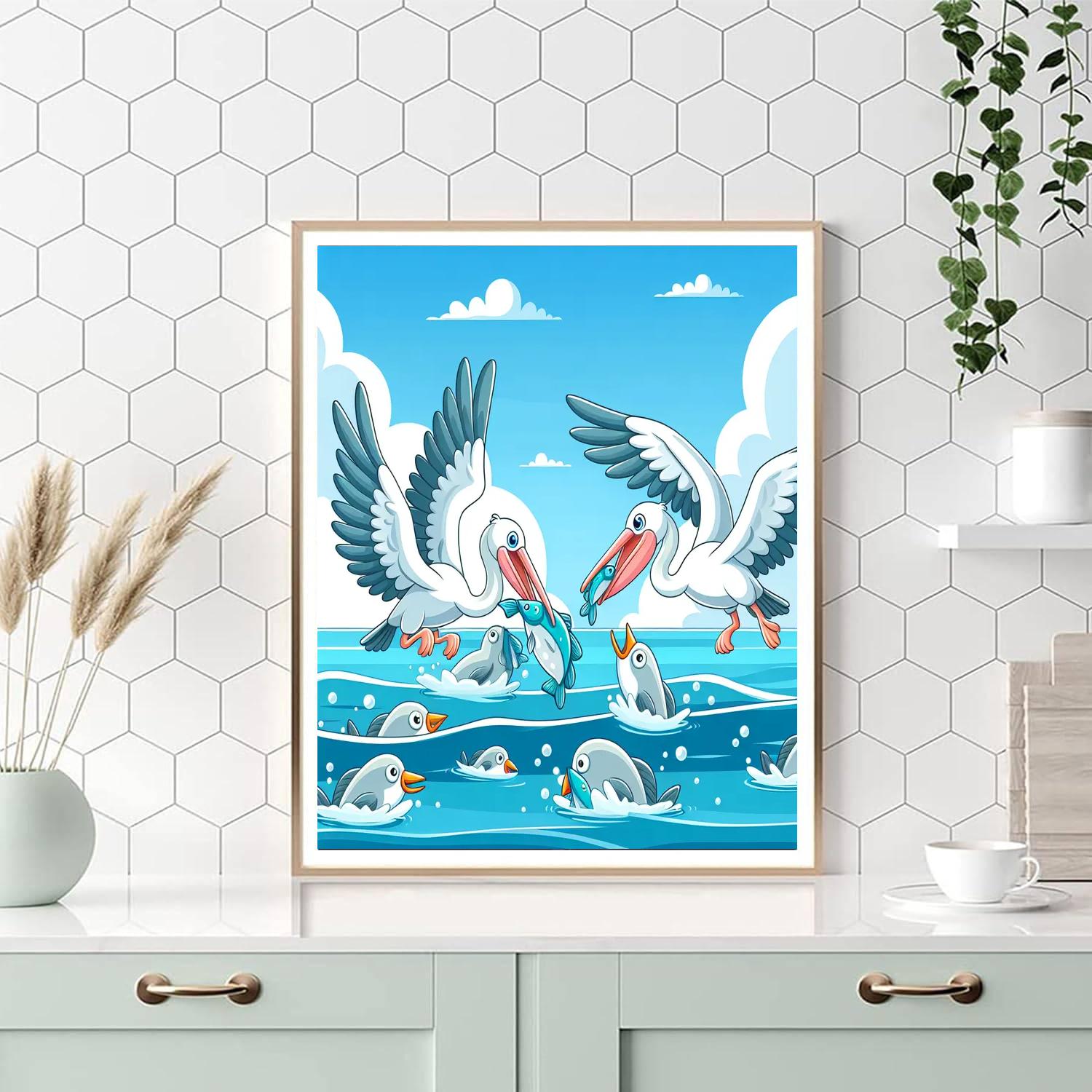 Peppy Pelicans - DIY Painting By Numbers Kit