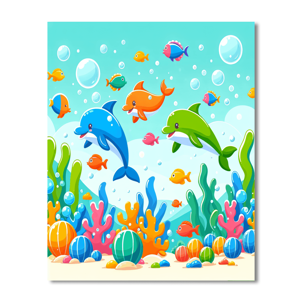 Joyful Ocean Life - DIY Painting By Numbers Kit