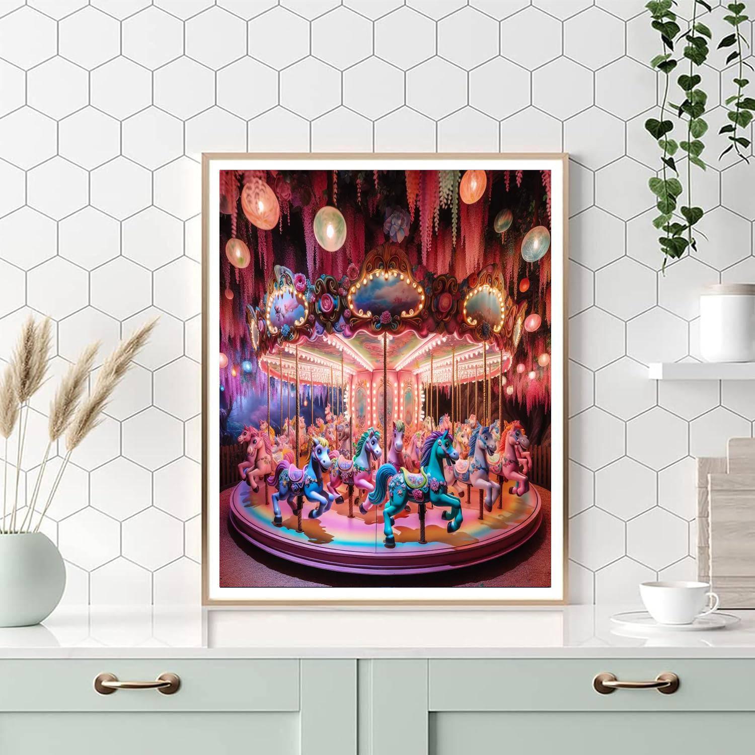 Enchanted Carousel Ride - DIY Painting By Numbers Kit
