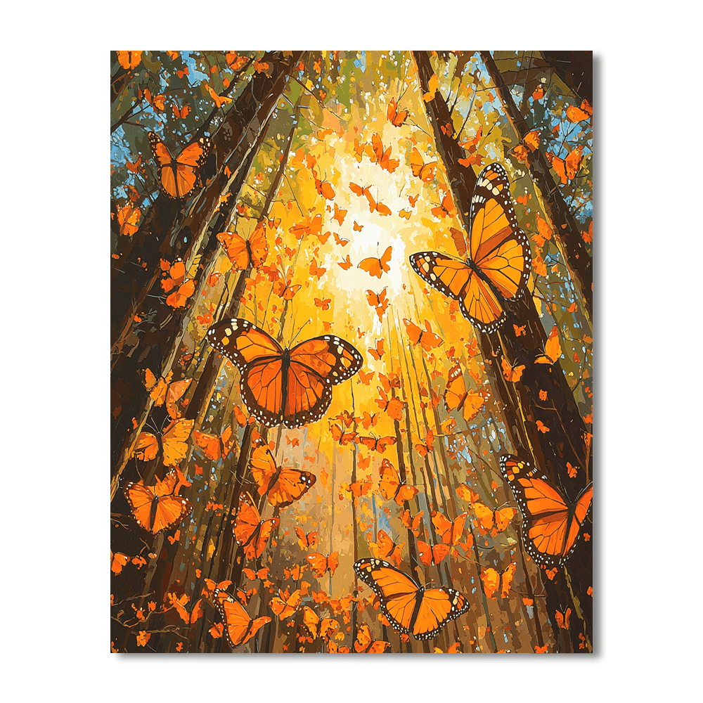 Monarch Butterfly Biosphere Reserve - Mexico - DIY Painting By Numbers Kit