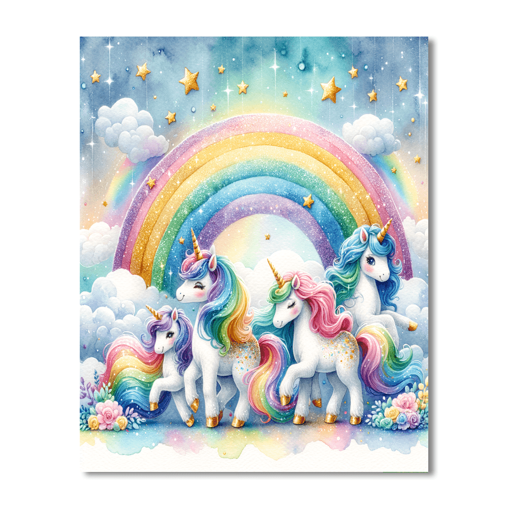 Sparkly Unicorn Dreams - DIY Painting By Numbers Kit