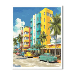 Art Deco Historic District - Miami - DIY Painting By Numbers Kit