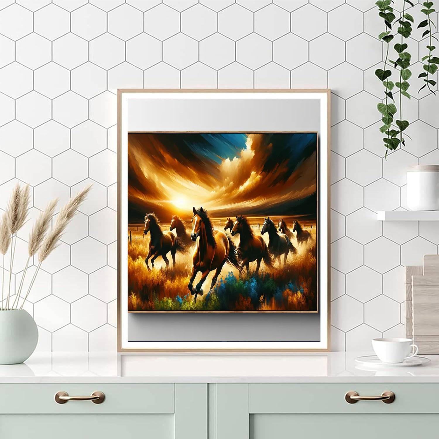 Majestic Wild Horse Run - DIY Painting By Numbers Kit