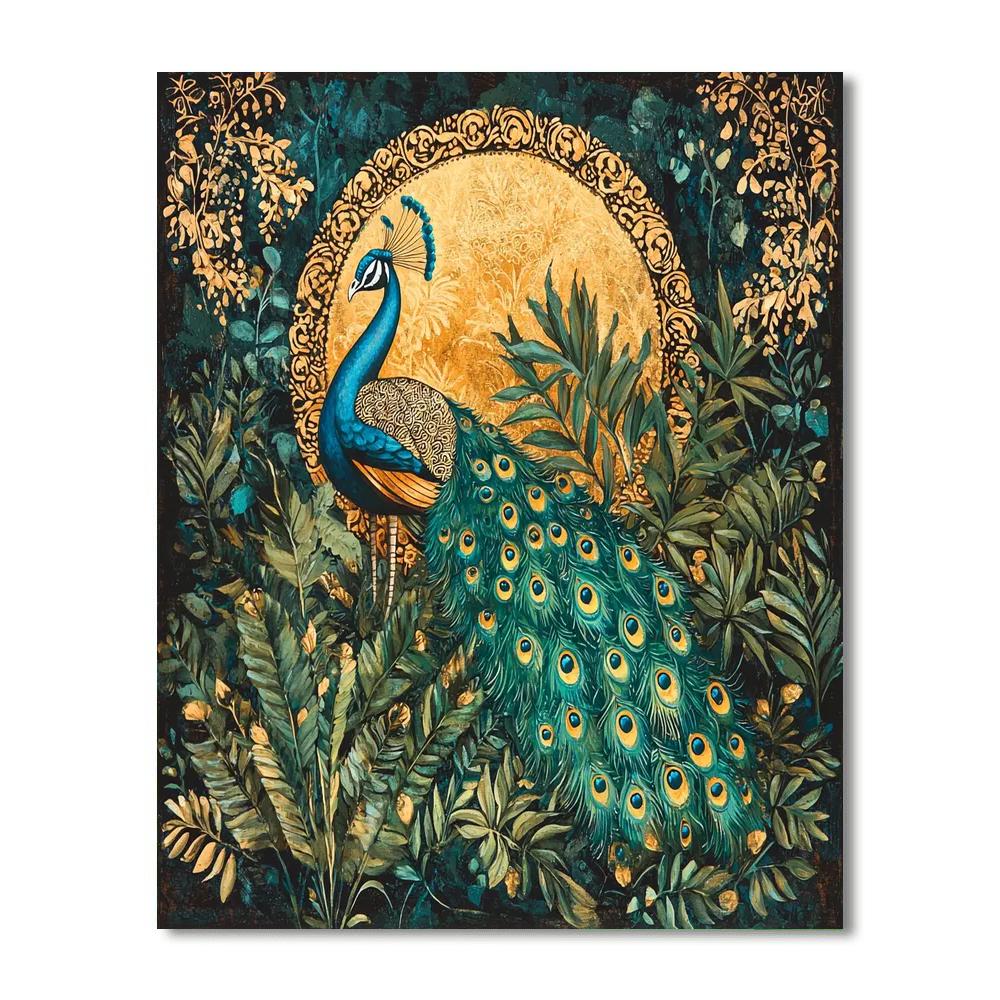 Gustav Klimt Inspired Elegant Peacock Paradise - DIY Painting By Numbers Kit
