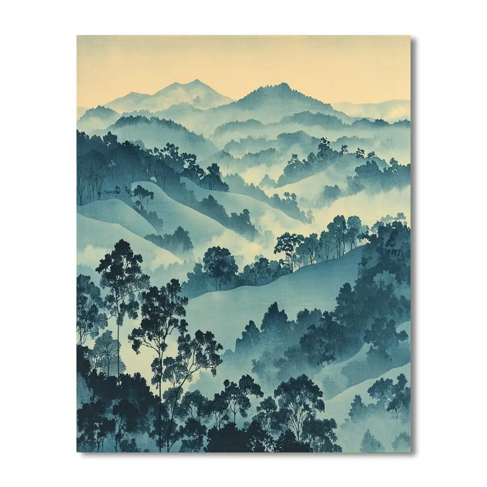 Utagawa Hiroshige Inspired Mystic Fog - DIY Painting By Numbers Kit