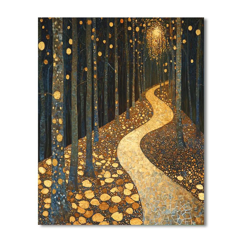 Gustav Klimt Inspired Ethereal Forest Paths - DIY Painting By Numbers Kit