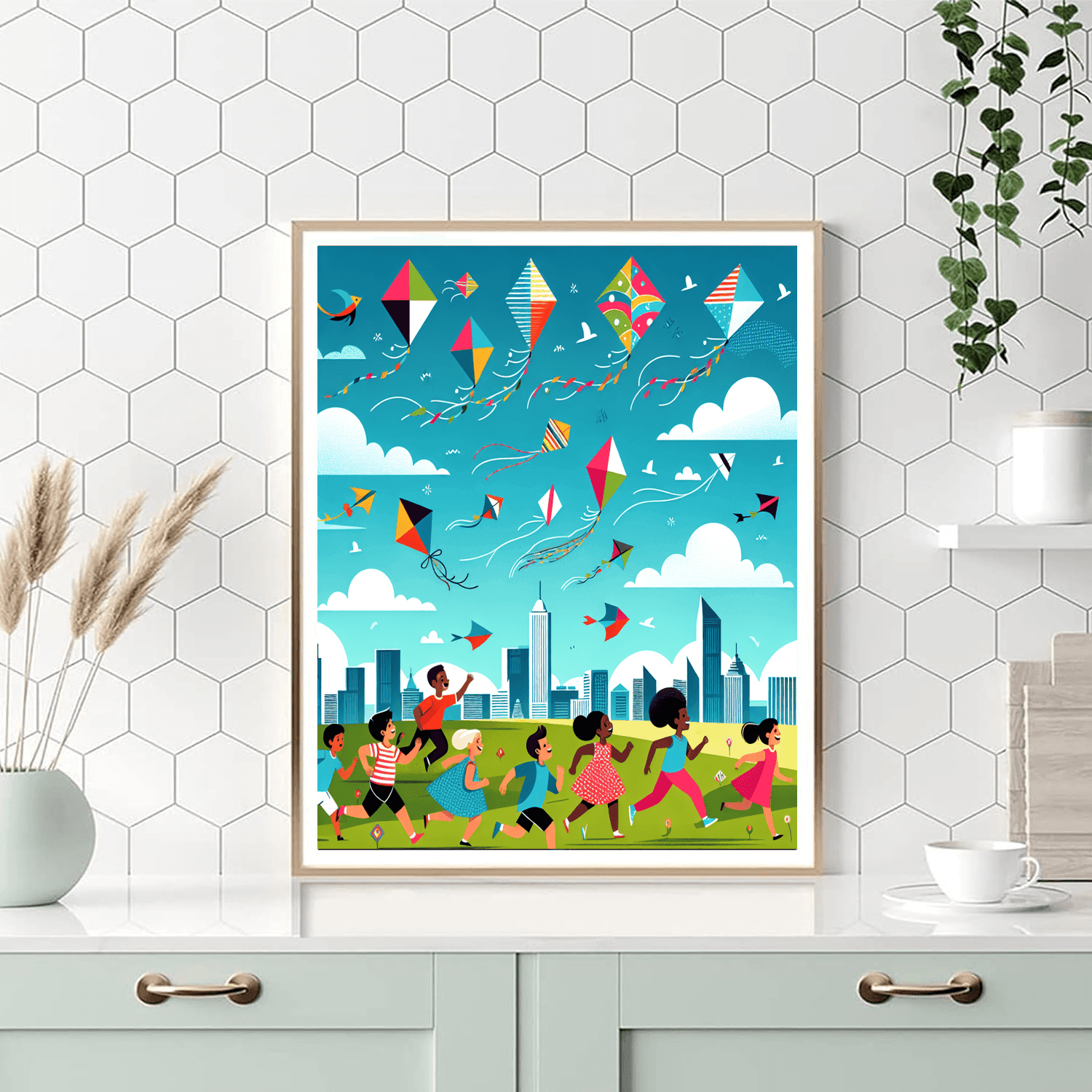 Kite Flying Fun - DIY Painting By Numbers Kit