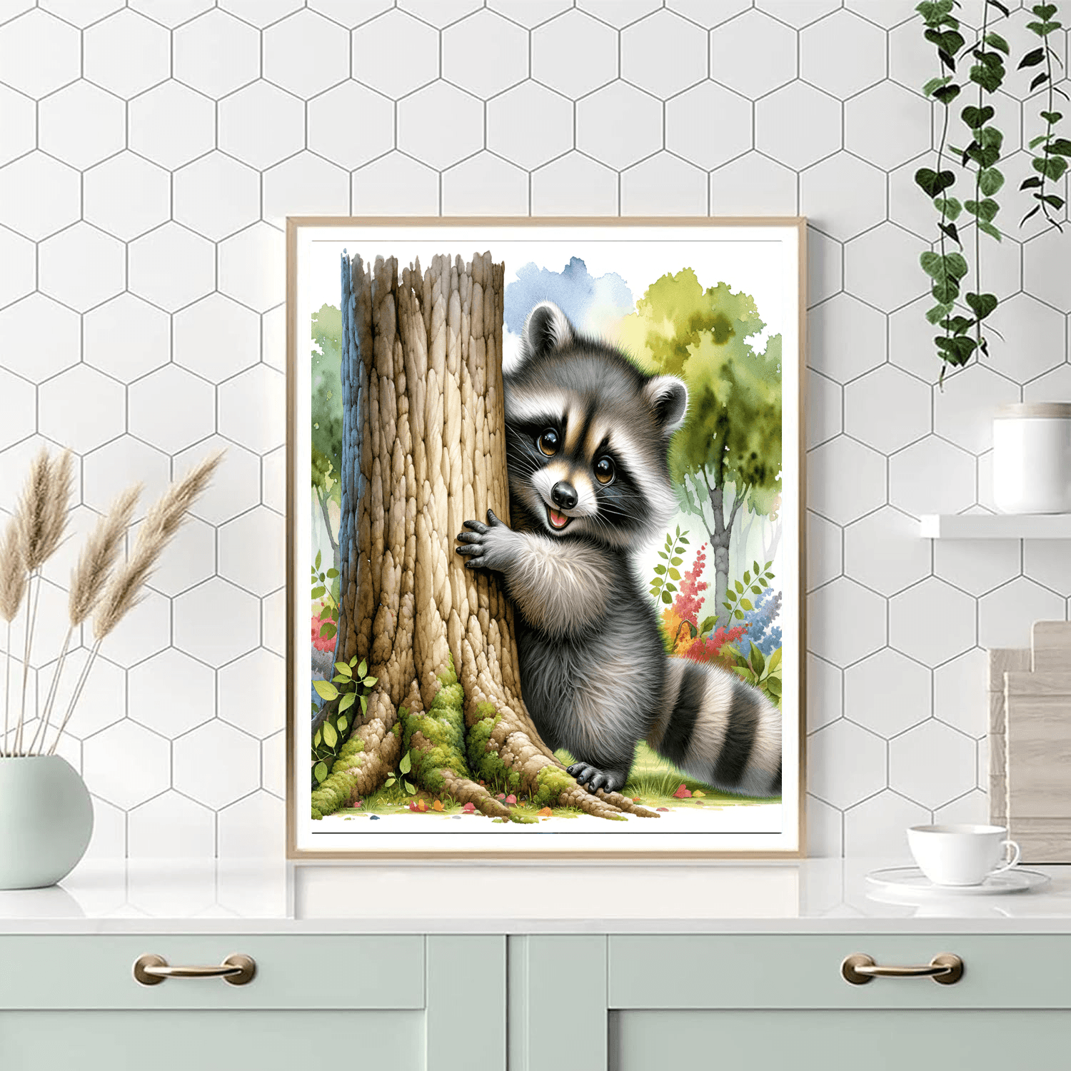 Playful Raccoon - DIY Painting By Numbers Kit