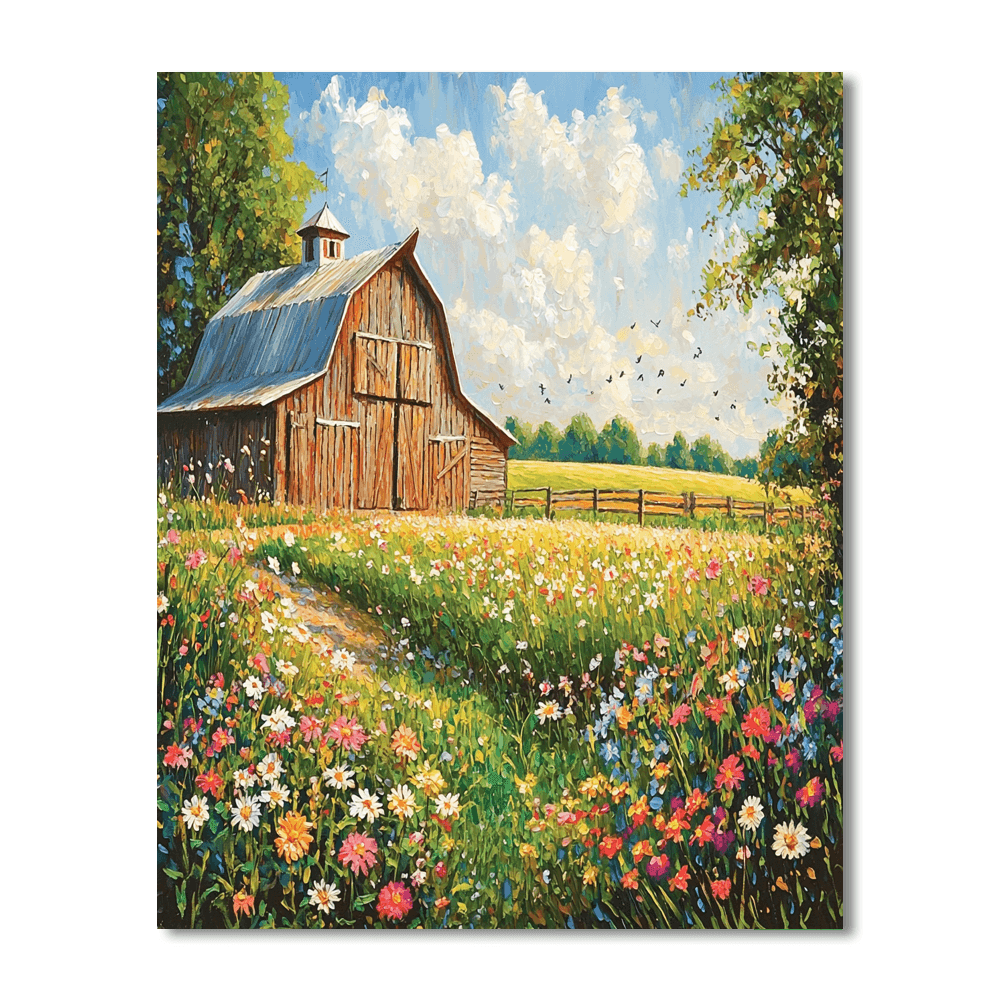 Grant Wood Inspired Country Charm - DIY Painting By Numbers Kit