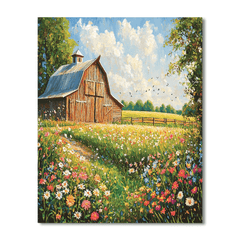 Grant Wood Inspired Country Charm - DIY Painting By Numbers Kit