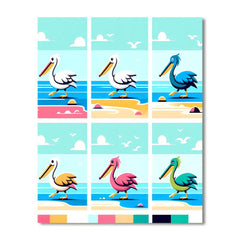 Peaceful Pelican Promenade - DIY Painting By Numbers Kit