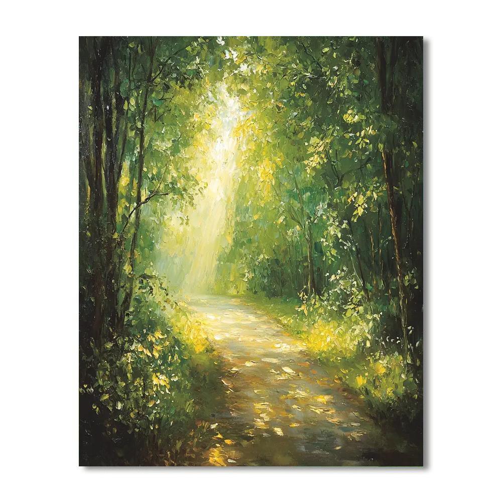 Claude Monet Inspired Glimmering Forest Path - DIY Painting By Numbers Kit