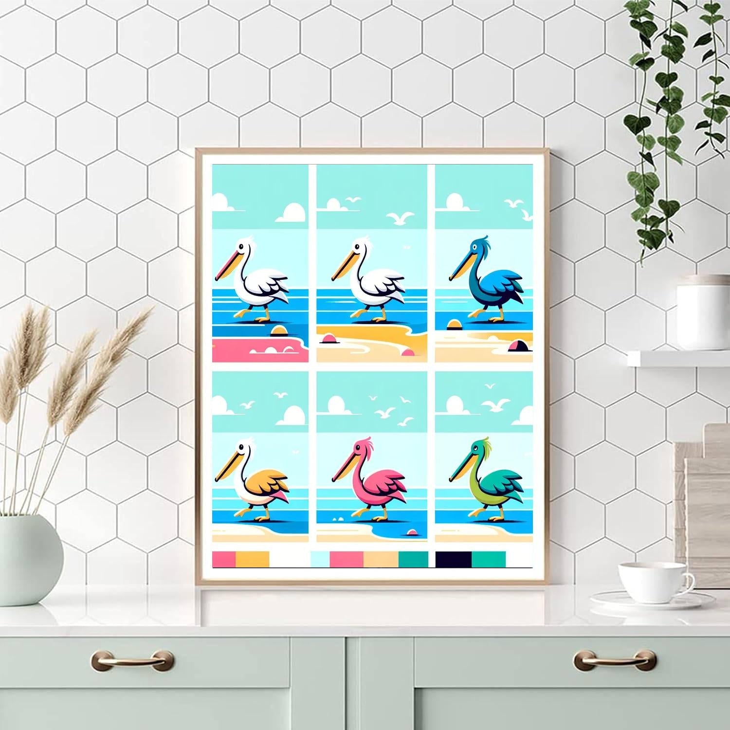 Peaceful Pelican Promenade - DIY Painting By Numbers Kit