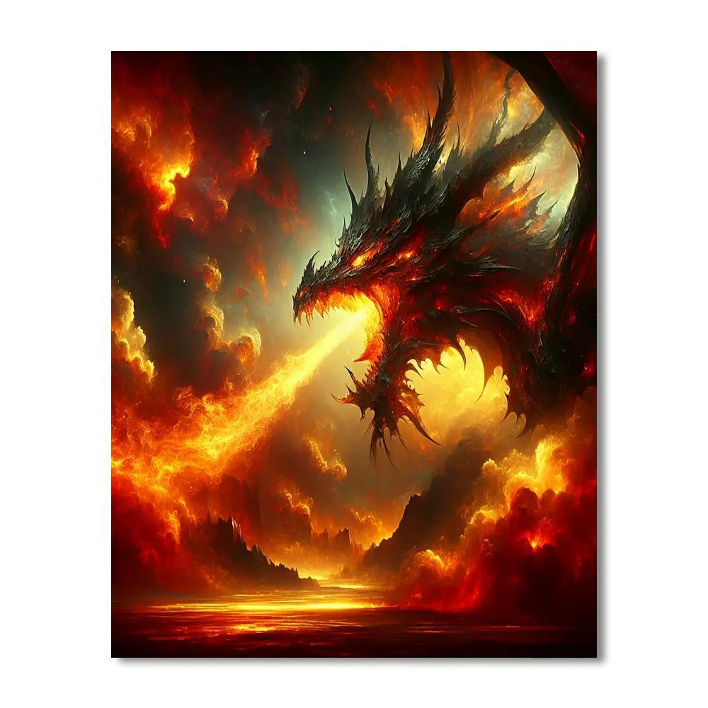 Dragon's Fiery Majesty - DIY Painting By Numbers Kit
