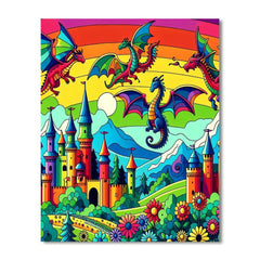Rainbow Dragon Kingdom - DIY Painting By Numbers Kit