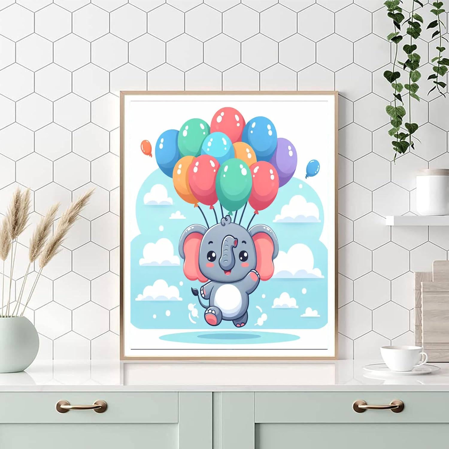 Flying Elephant - DIY Painting By Numbers Kit