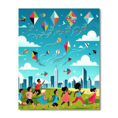 Kite Flying Fun - DIY Painting By Numbers Kit