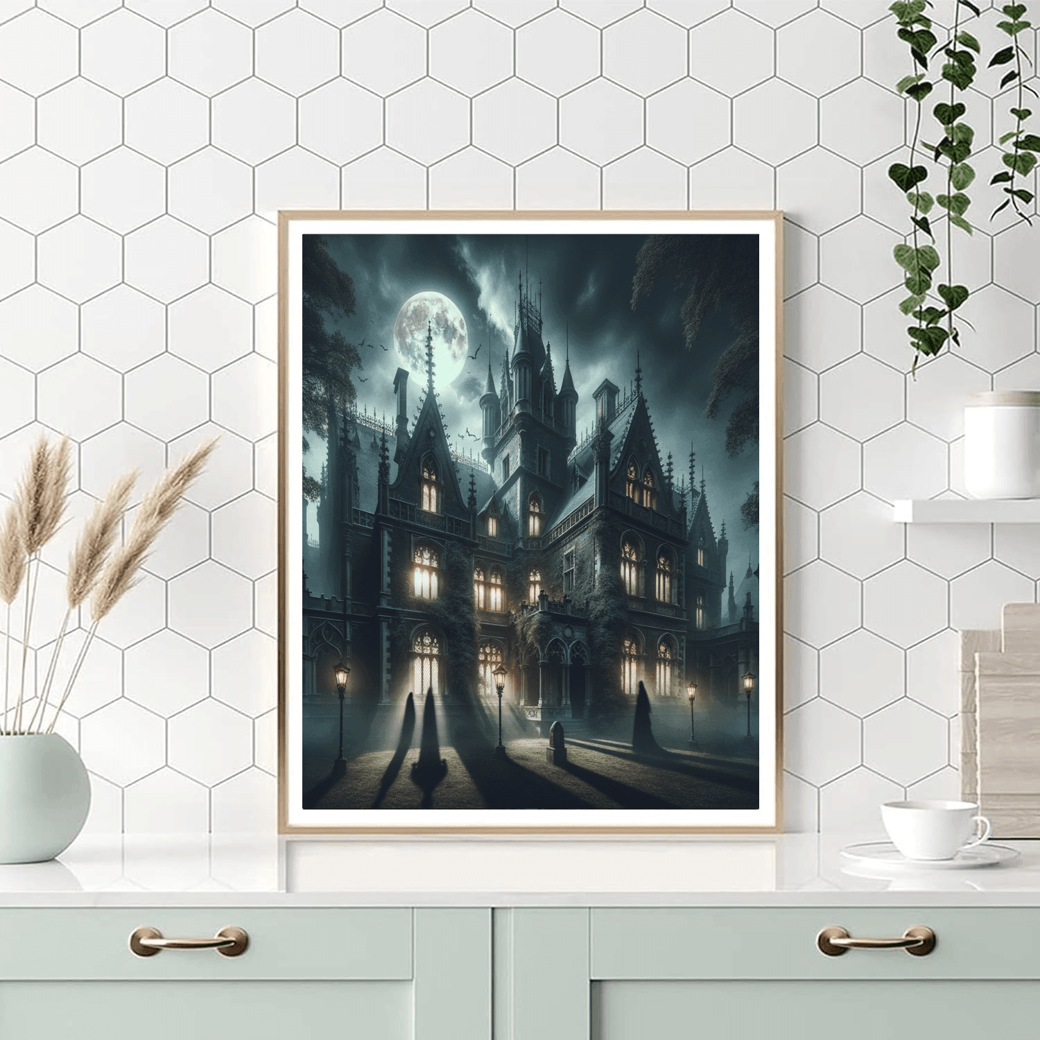 Eerie Horror House Reflection - DIY Painting By Numbers Kit