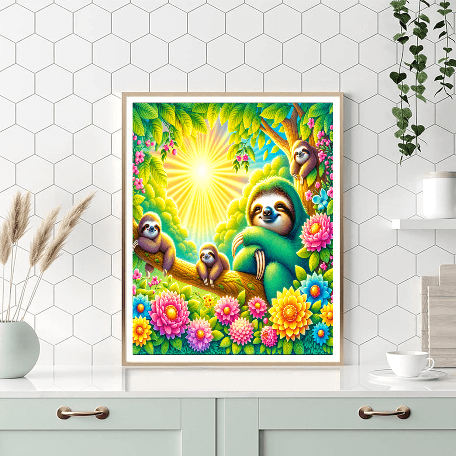 Sweet Dreaming Sloths - DIY Painting By Numbers Kit